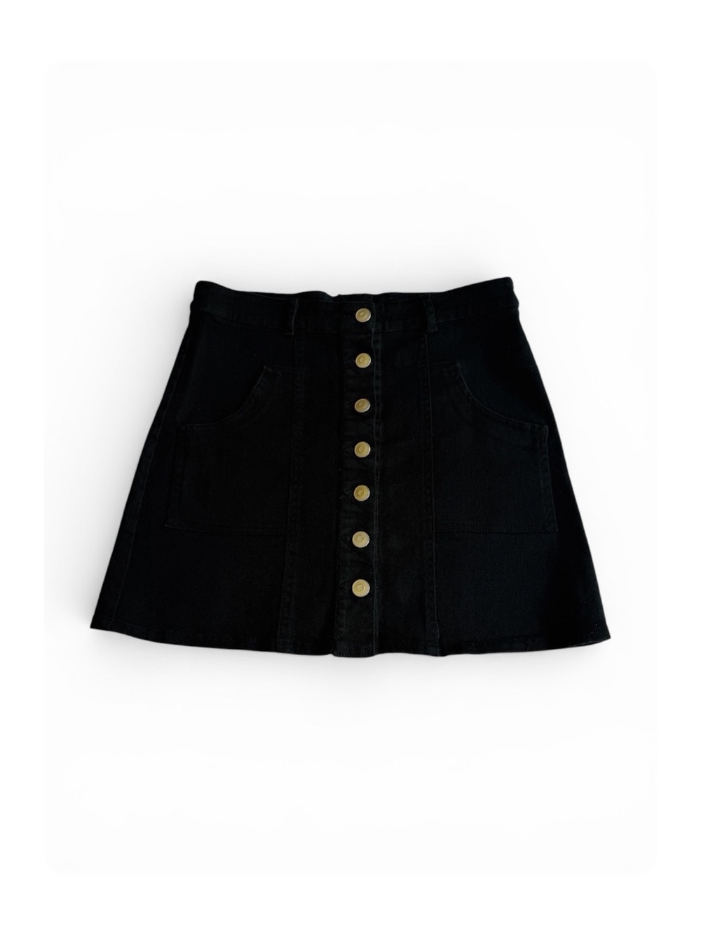 ★ Altar’d State Front Buttons Fashion Forward Spring Mini Skirt Size M - Black ★